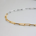 Men Paperclip Chain – Demi-Fine Two Tone Gold Plated CARRYALLCO