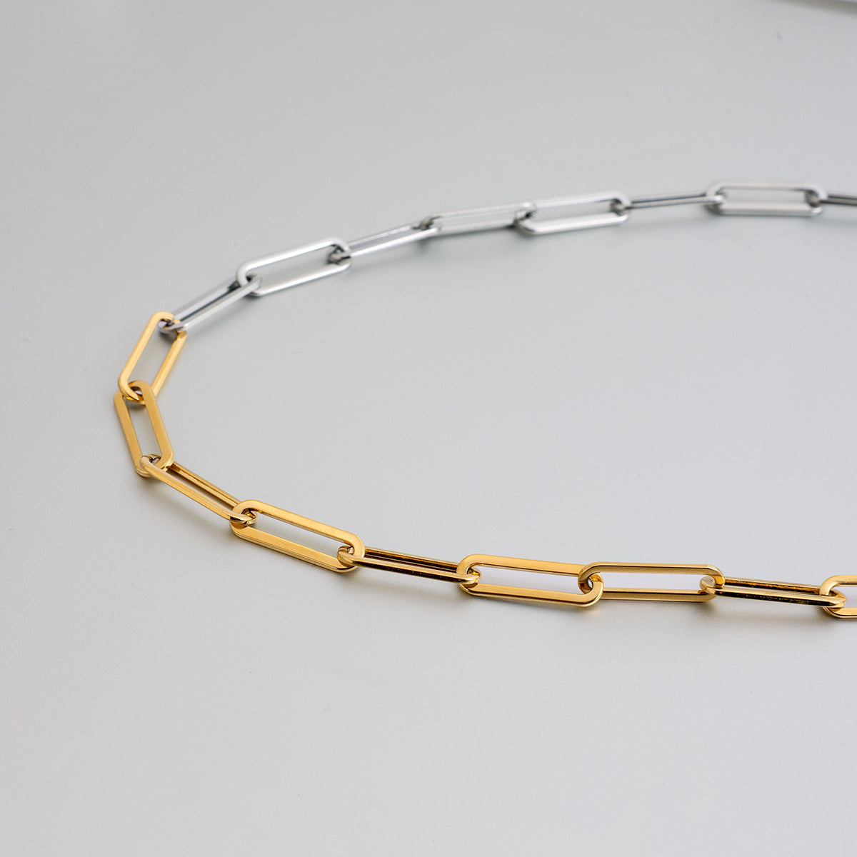 Men's Paperclip Chain – Two-Tone Gold Plated | CARRYALLCO