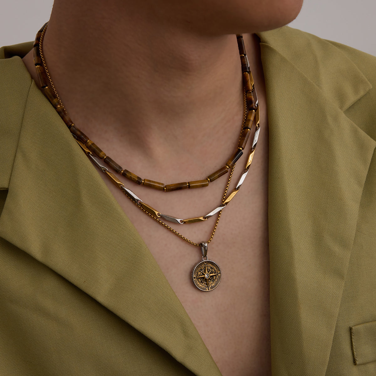 Men Paperclip Chain – Demi-Fine Two Tone Gold Plated CARRYALLCO