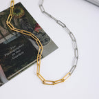 Men Paperclip Chain – Demi-Fine Two Tone Gold Plated CARRYALLCO