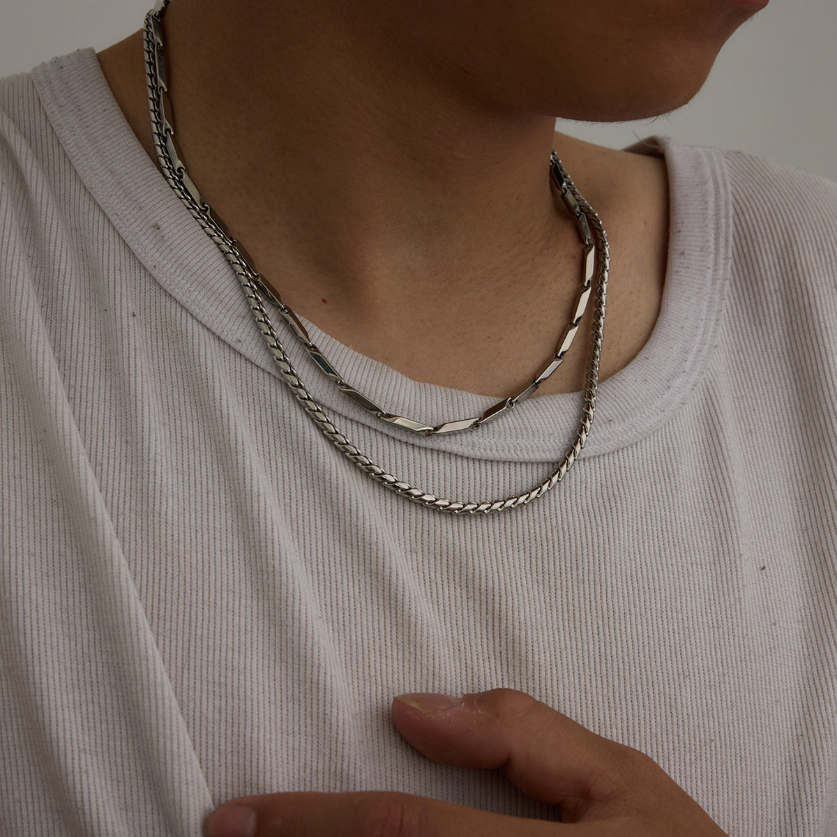Men Paperclip Chain – Demi-Fine Two Tone Gold Plated CARRYALLCO