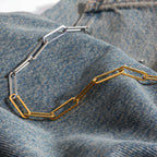 Men Paperclip Chain – Demi-Fine Two Tone Gold Plated CARRYALLCO