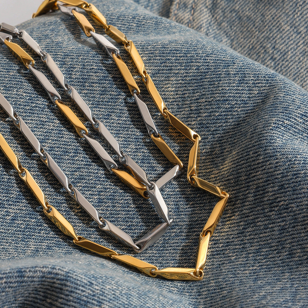 Men Paperclip Chain – Demi-Fine Two Tone Gold Plated CARRYALLCO