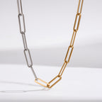 Men Paperclip Chain – Demi-Fine Two Tone Gold Plated CARRYALLCO