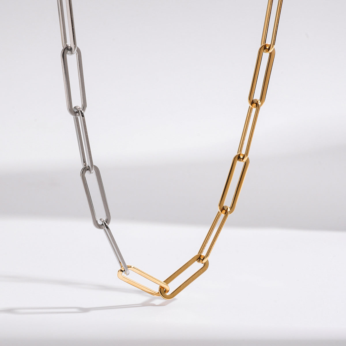 Men's Paperclip Chain – Two-Tone Gold Plated | CARRYALLCO
