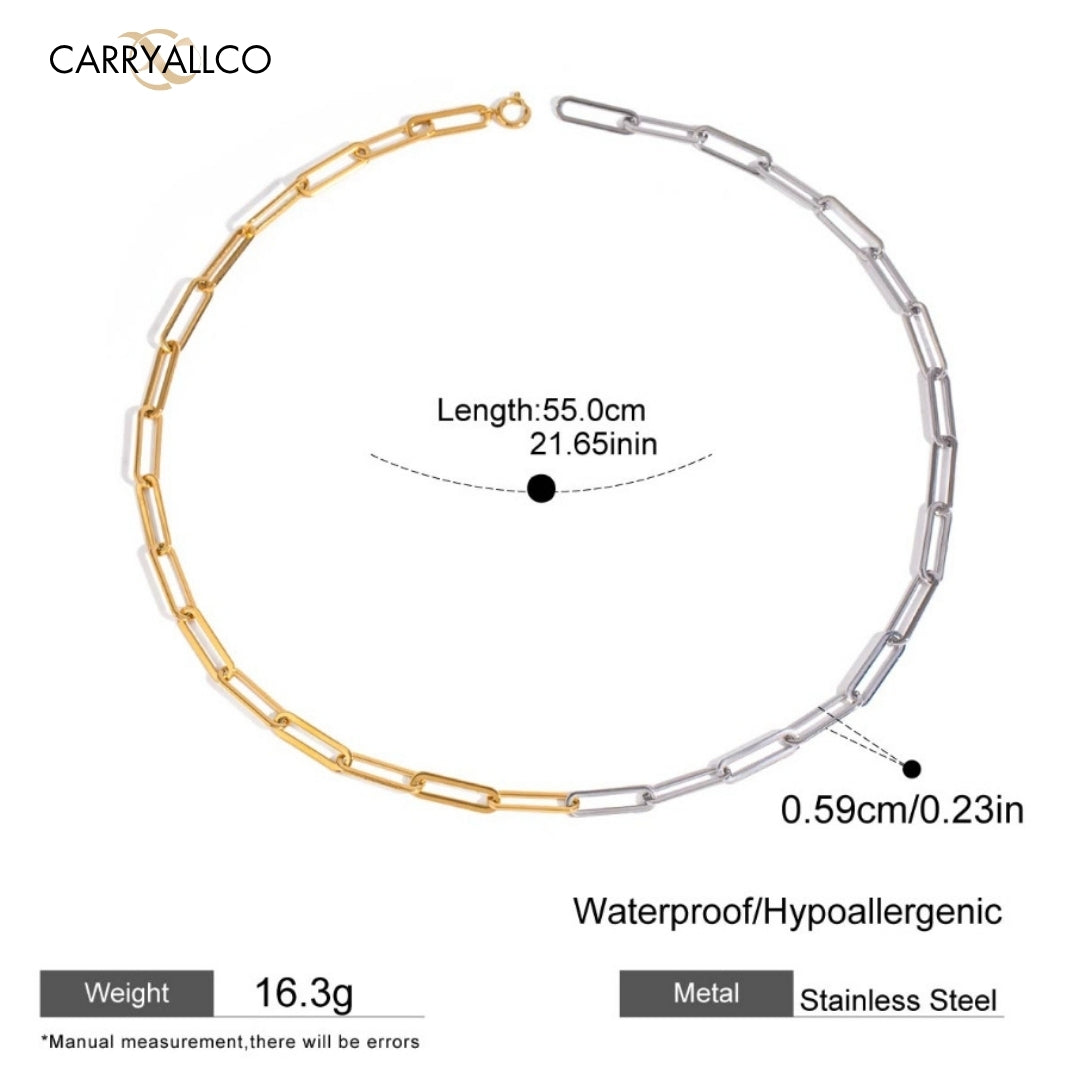 Men Paperclip Chain – Demi-Fine Two Tone Gold Plated CARRYALLCO