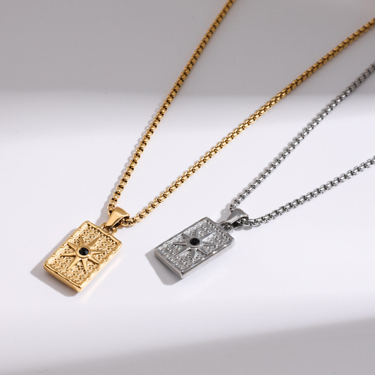 Men Square Pendant Chain – Demi-Fine Gold Plated CARRYALLCO