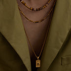 Men Square Pendant Chain – Demi-Fine Gold Plated CARRYALLCO