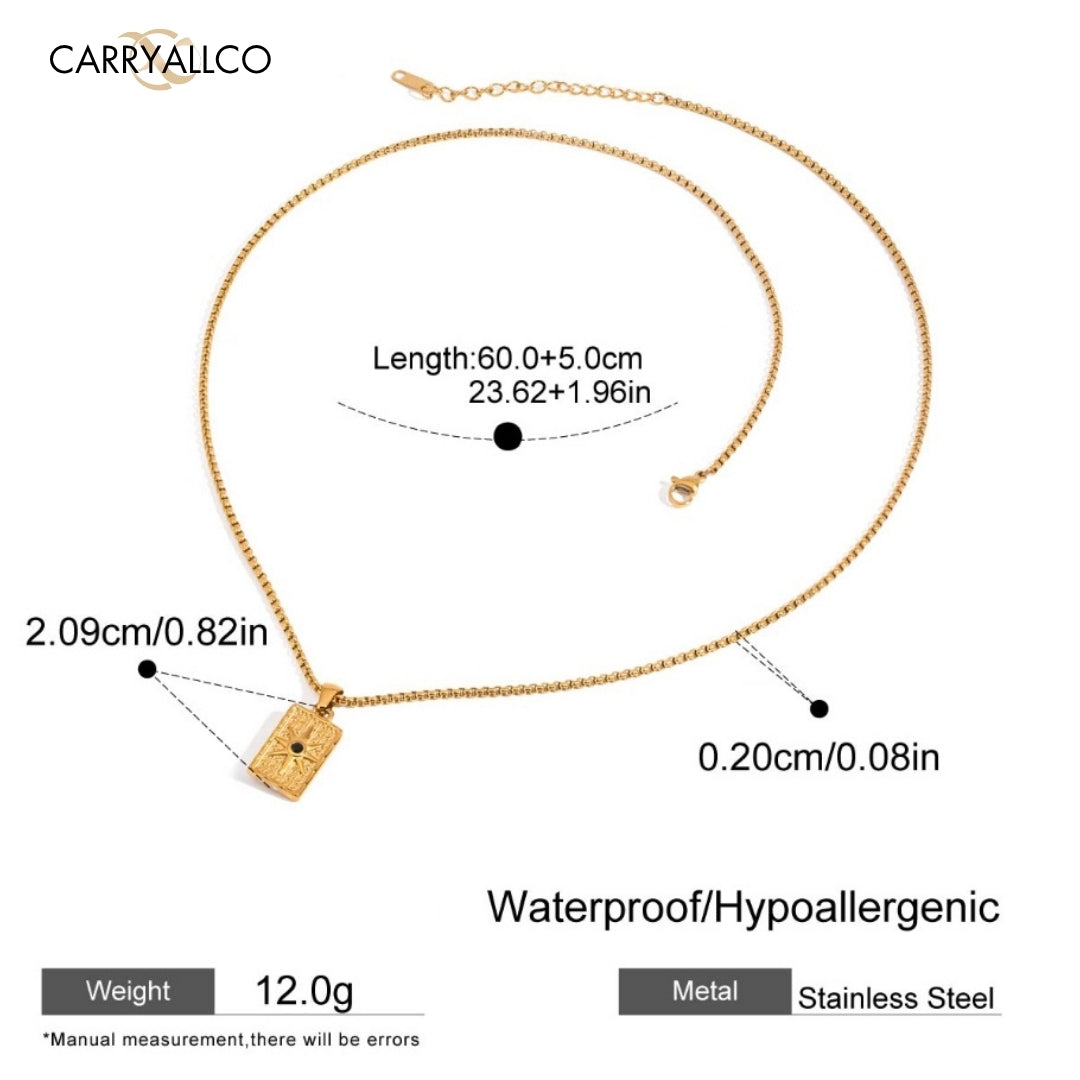 Men Square Pendant Chain – Demi-Fine Gold Plated CARRYALLCO
