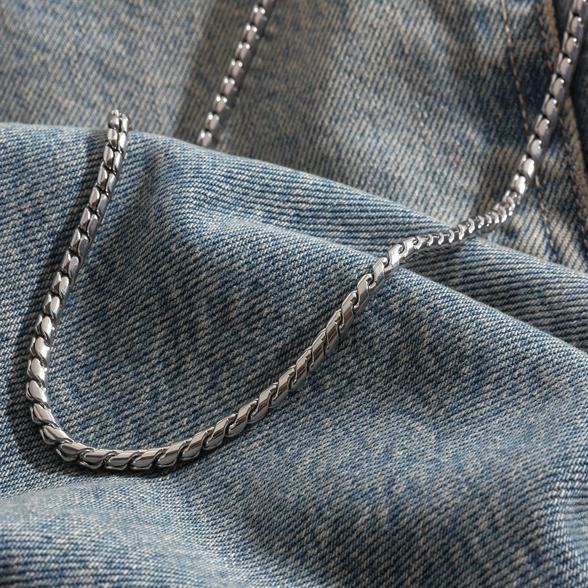 Men’s Rhodium Stud-Link Chain CARRYALLCO