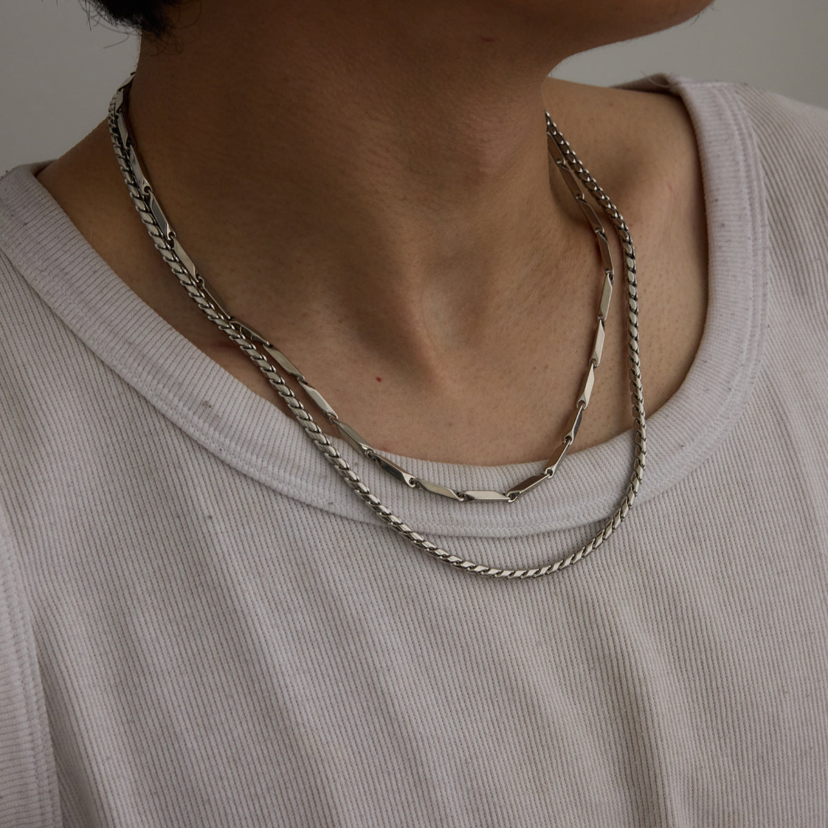 Men’s Rhodium Stud-Link Chain CARRYALLCO