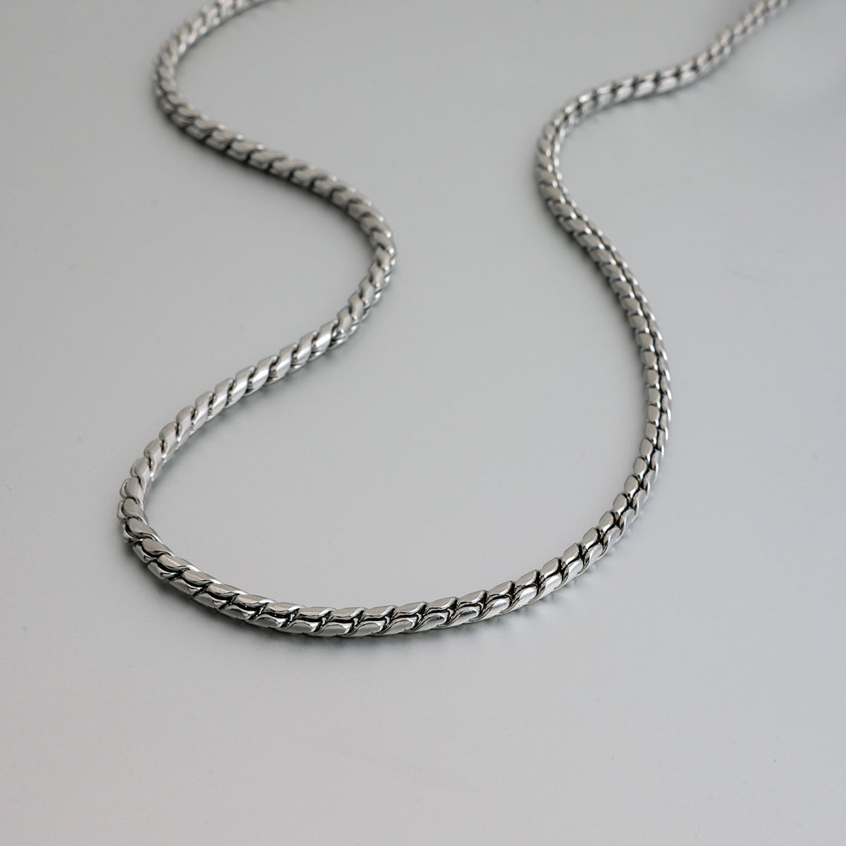 Men’s Rhodium Stud-Link Chain CARRYALLCO