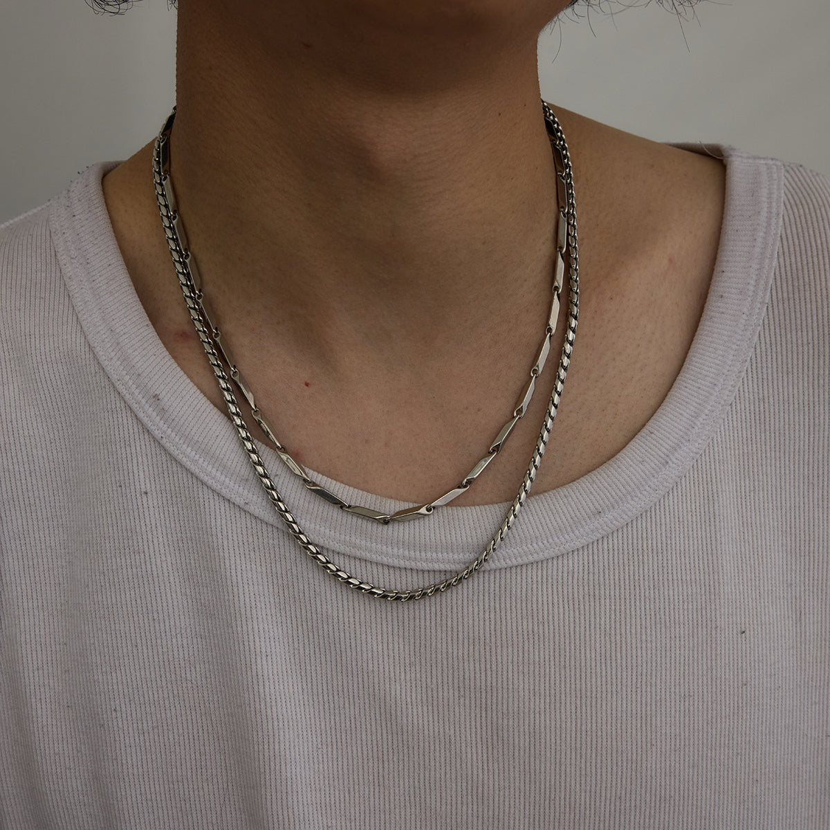 Men’s Rhodium Stud-Link Chain CARRYALLCO
