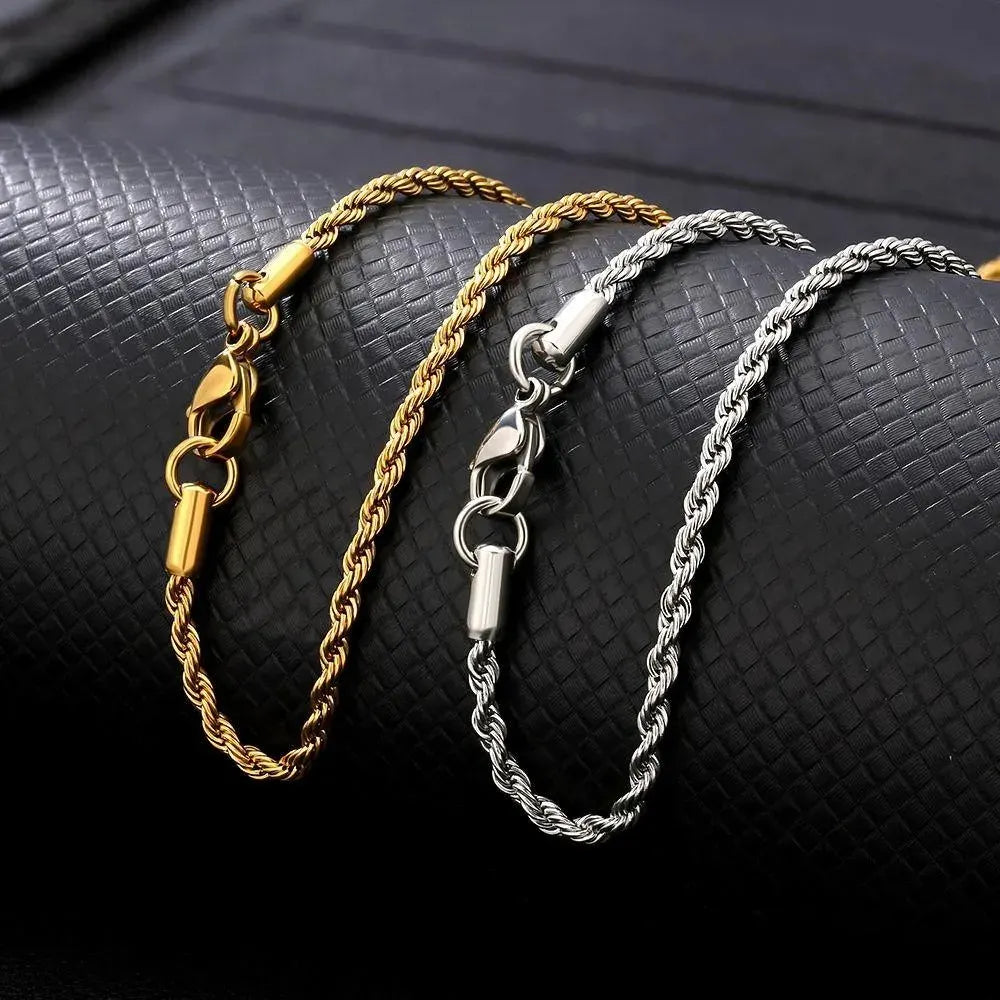 Men’s Twisted Rope Chain Necklace