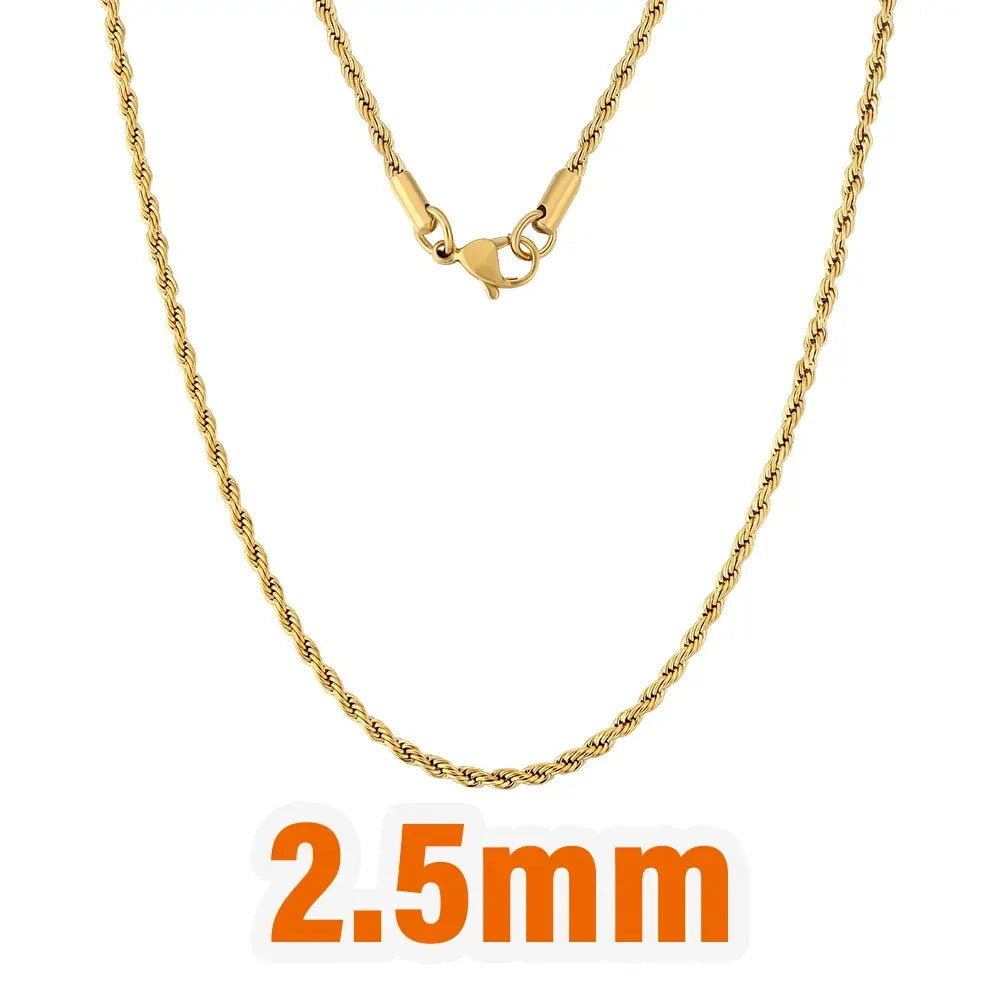 Men’s Twisted Rope Chain Necklace