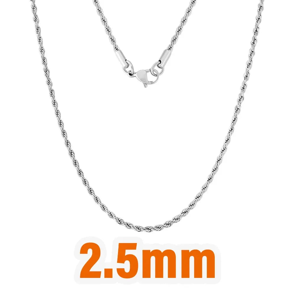 Men’s Twisted Rope Chain Necklace