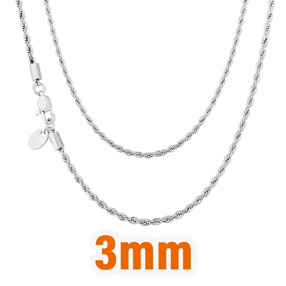 Men’s Twisted Rope Chain Necklace