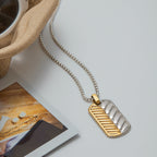 Men’s Two-Tone Rectangle Chain – 18K Demi-Fine CARRYALLCO