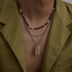 Men’s Two-Tone Rectangle Chain – 18K Demi-Fine CARRYALLCO