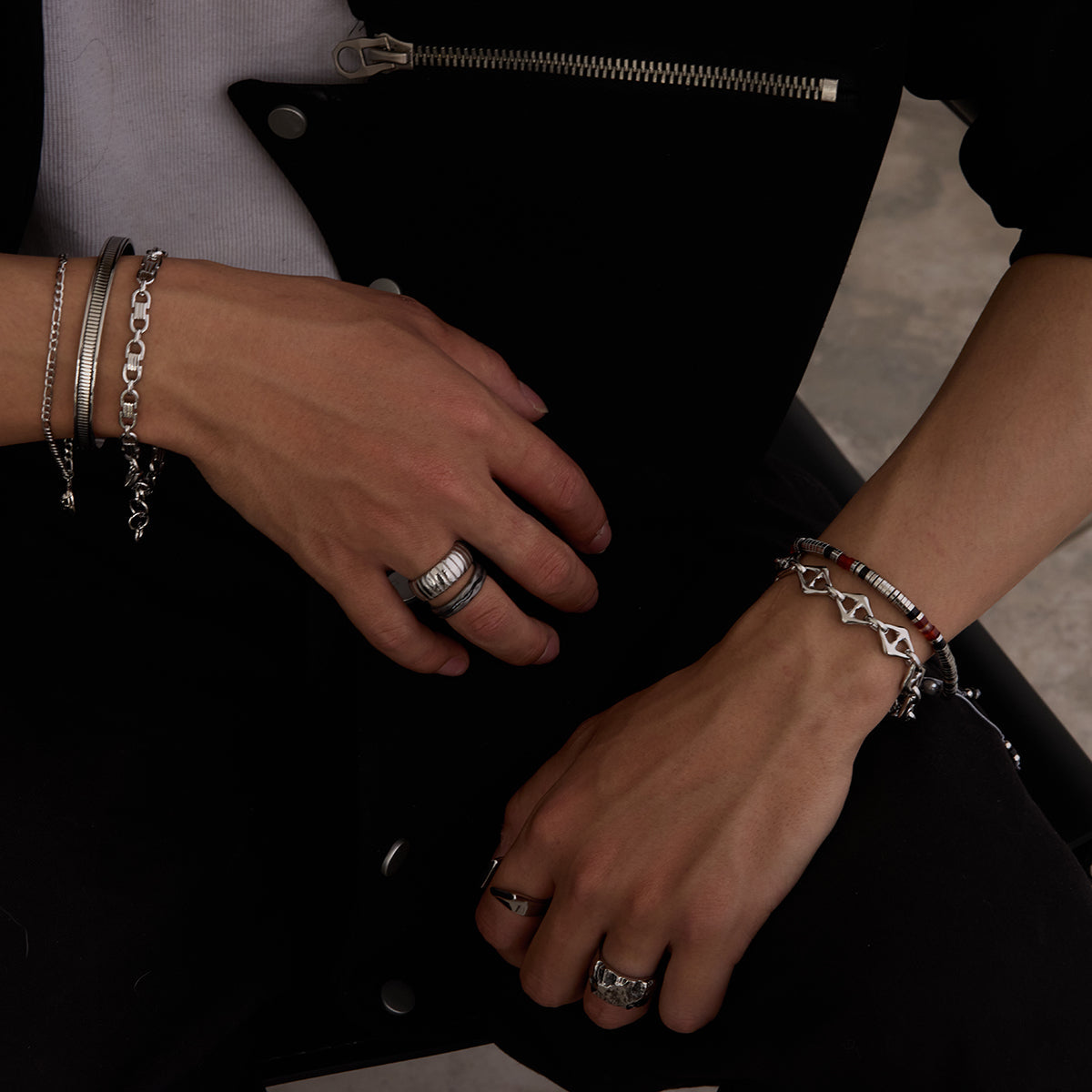 Men’s Two-Tone Stud-Link Bracelet – 18K Demi-Fine CARRYALLCO
