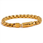 Gold chain bracelet on a white background