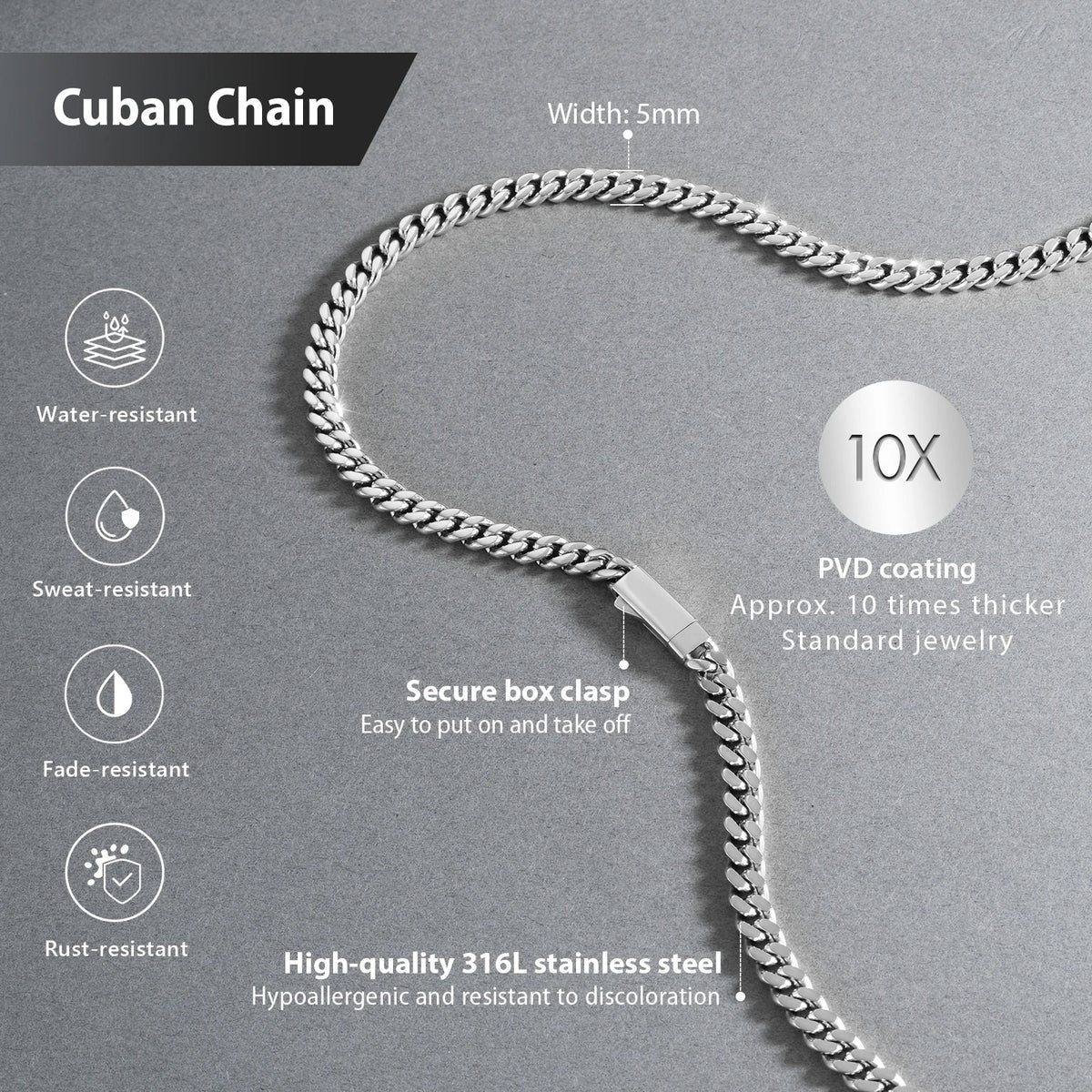 Miami Curb Chain Necklace — 5mm