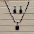 Midnight Majesty American Diamond Necklace Set Carryallco