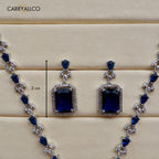Midnight Majesty American Diamond Necklace Set Carryallco