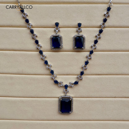 Midnight Majesty American Diamond Necklace Set