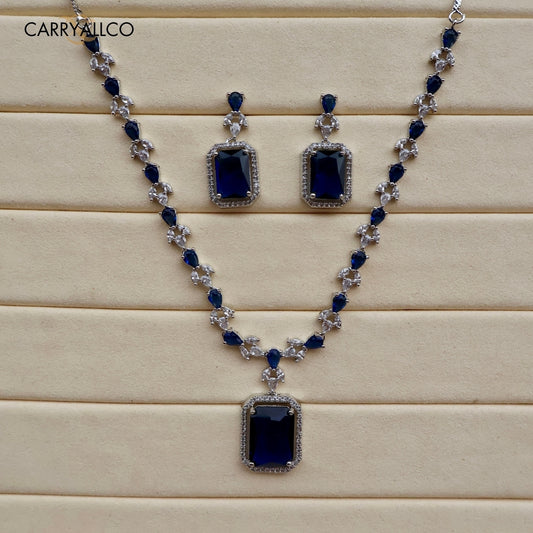 Midnight Majesty American Diamond Necklace Set