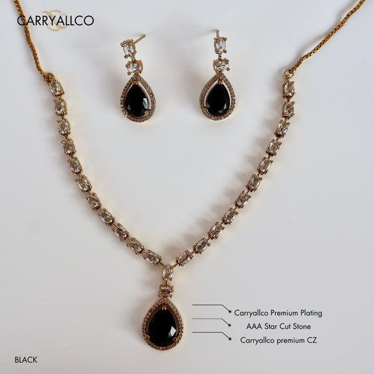 Midnight Glow American Diamond Necklace Set