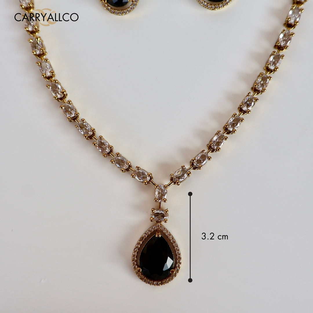 Midnight Glow American Diamond Necklace Set