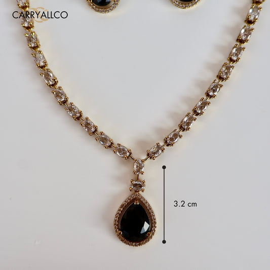 Midnight Glow American Diamond Necklace Set