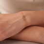 Carryallco 18K Gold Plated Minimalist CZ Charm Bracelet