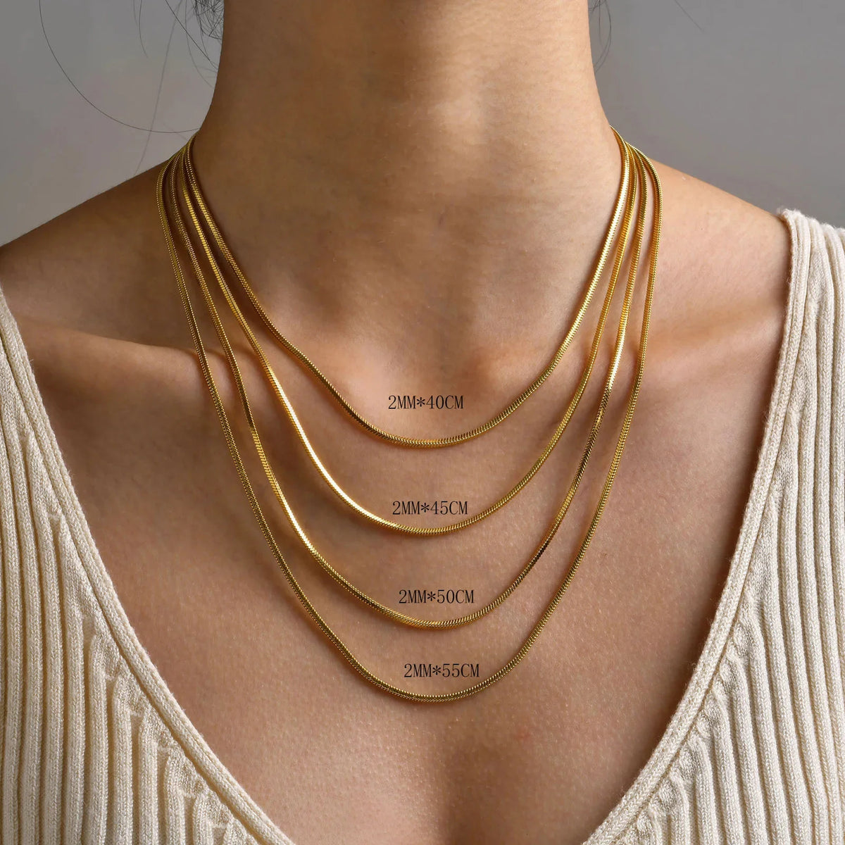 Minimalist Snake Bone Chain Necklace