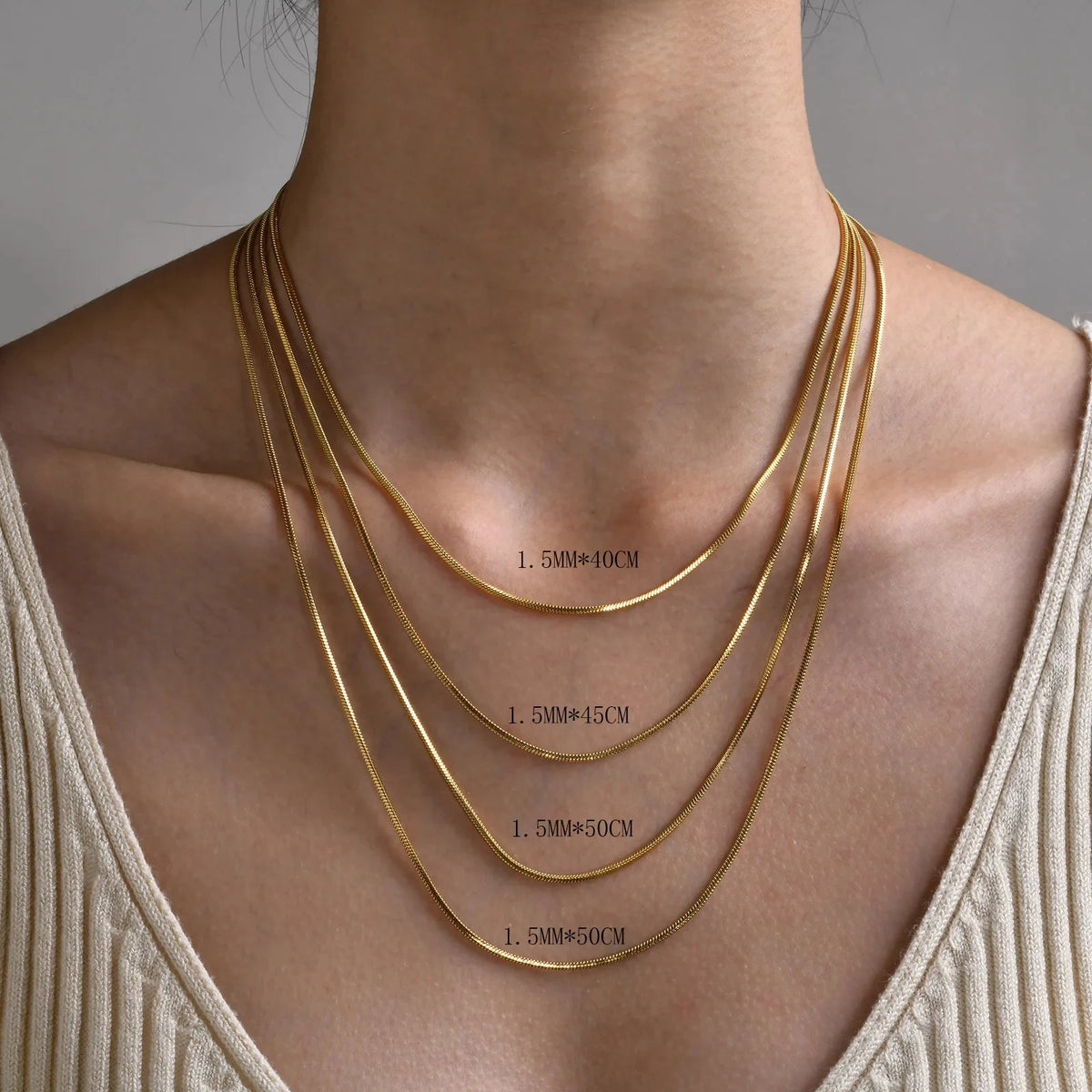 Minimalist Snake Bone Chain Necklace