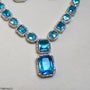 Ocean Blue Necklace Set – Pendant Detail | American Diamond Jewellery | Carryallco India