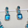 Ocean Blue Necklace Set – Earrings Detail | American Diamond Jewellery | Carryallco India