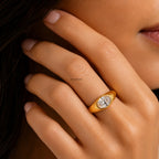 Oval CZ Bezel Dome Ring