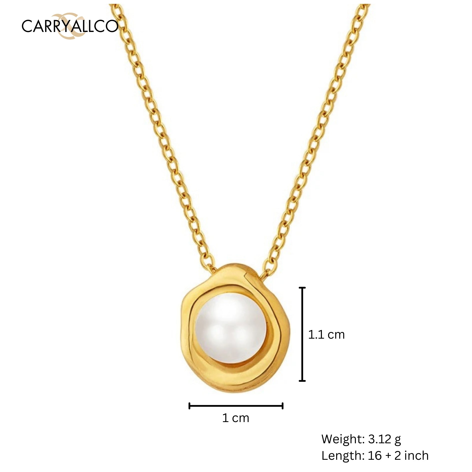 Pearl Cascade Necklace – 18K Gold Plated