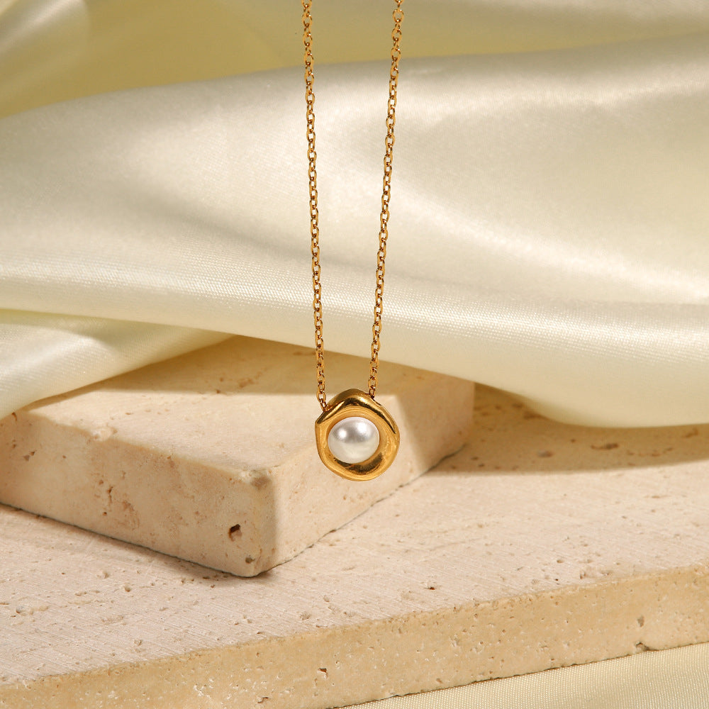 Pearl Cascade Necklace – 18K Gold Plated Demi-Fine Carryallco