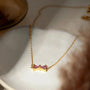Pink Zirconia Bow Drop Necklace – 18K Gold Plated