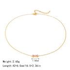 Pink Zirconia Bow Drop Necklace – 18K Gold Plated