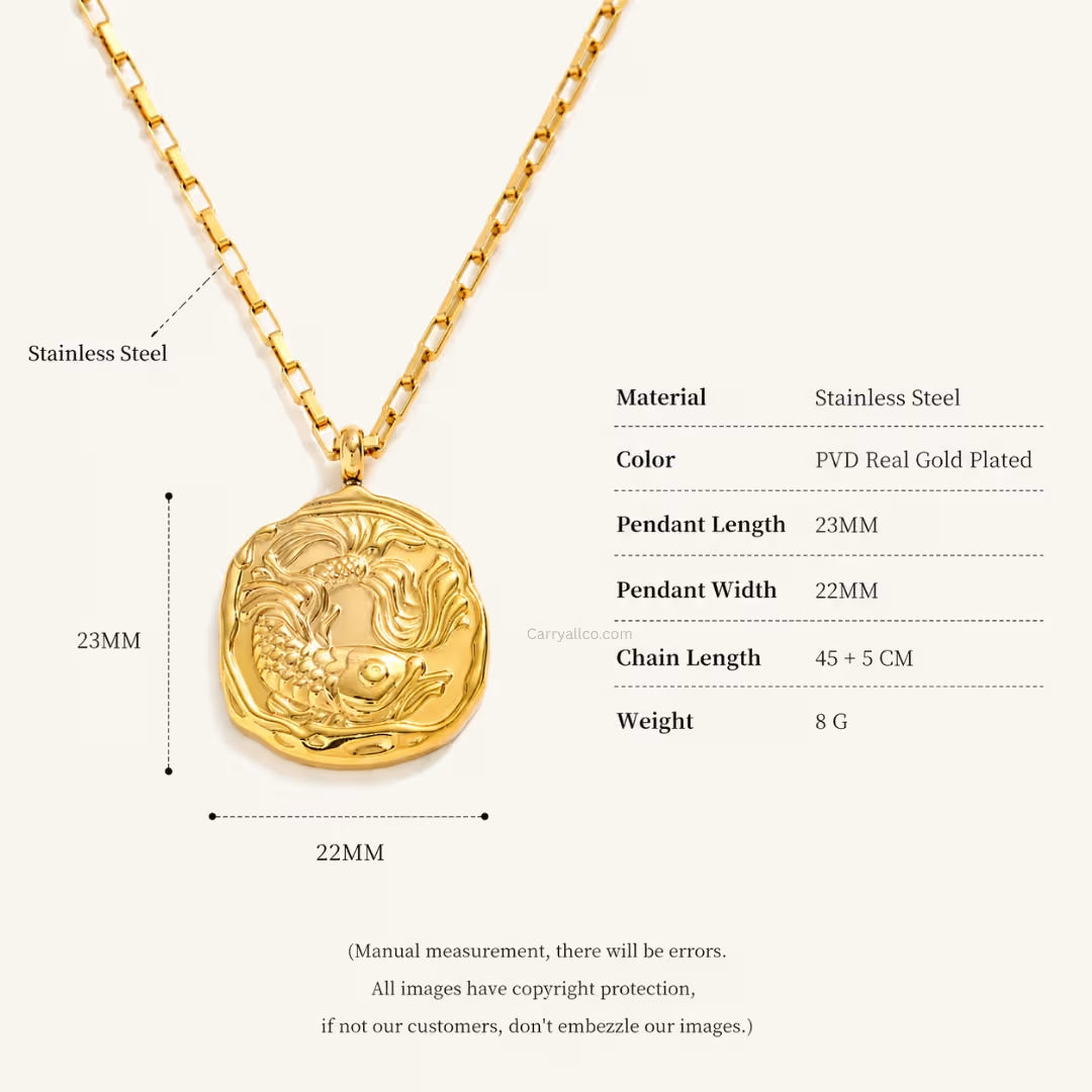 Pisces Zodiac Necklace – Specifications | 18K Gold Plated | Carryallco India
