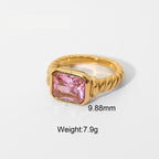 Rectangle Twist Ring – 18K Gold Plated Demi Fine