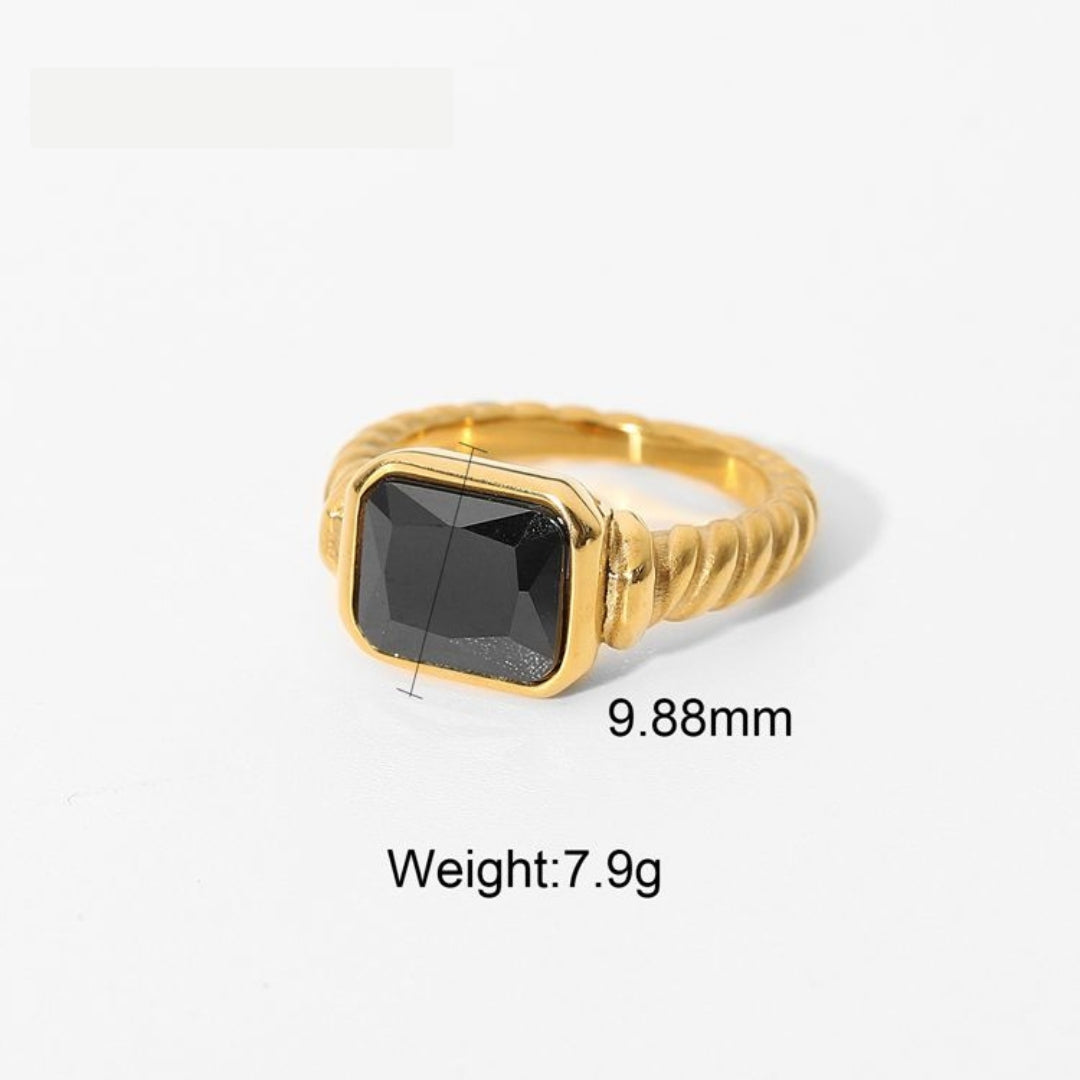 Rectangle Twist Ring – 18K Gold Plated Demi Fine