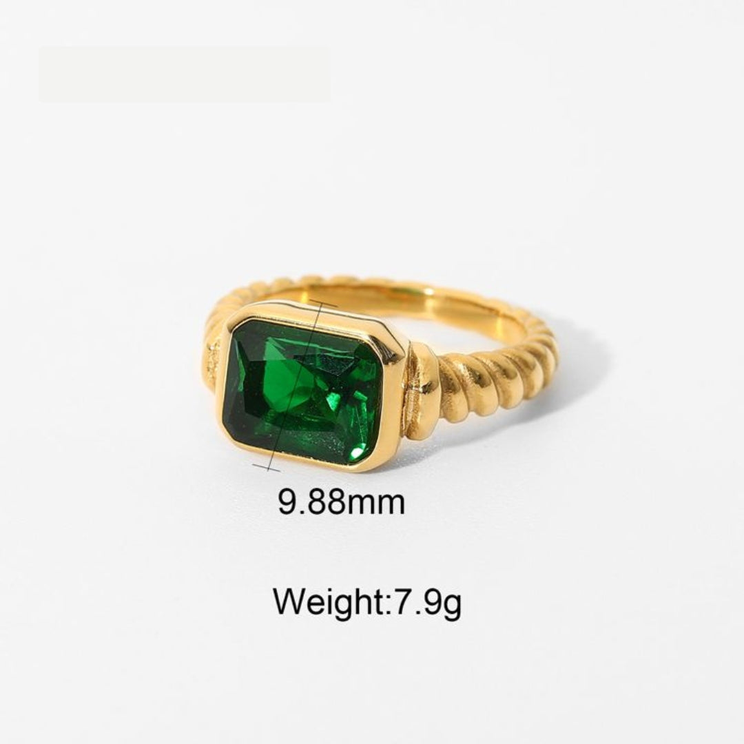Rectangle Twist Ring – 18K Gold Plated Demi Fine