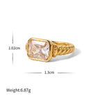 Rectangle Twist Ring – 18K Gold Plated Demi Fine