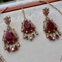 Red Mehendi Polish Bridal Jewellery Set | CARRYALLCO