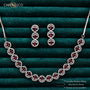 Red Stone Single Line American Diamond Necklace